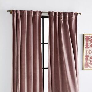 Anthropologie Louise Velvet Curtains Mauve x2 96x50